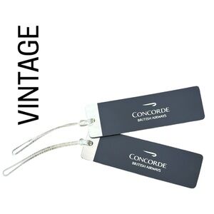 Vintage CONCORDE British Airways luggage tags Never Used 6" collectable- a pair
